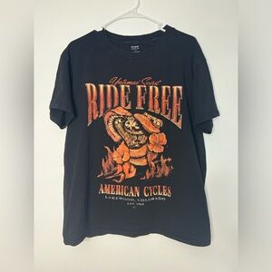 Motorcycle T Shirt Large Lakewood Colorado Ride Free American Cycles Eagle Snake